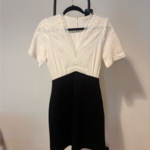 Maje Elegant Black and White Dress